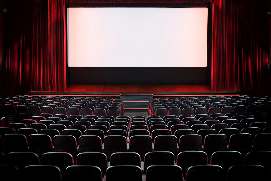 Auditorium of an Empty Movie Theatre and Stage